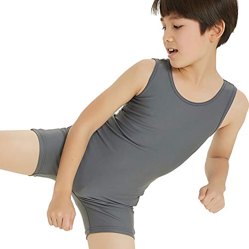 NEW DANCE Boy's Gymnastics Unitard Toddler Ballet Dance Practice Atheletic Competition Training Leotard Gray,SC - Image 3