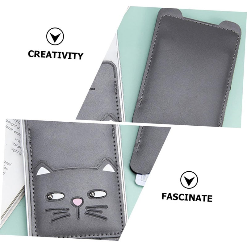 Cute Cat Pattern PU Leather Adhesive Card Holder Wallet For Smartphones - Image 4