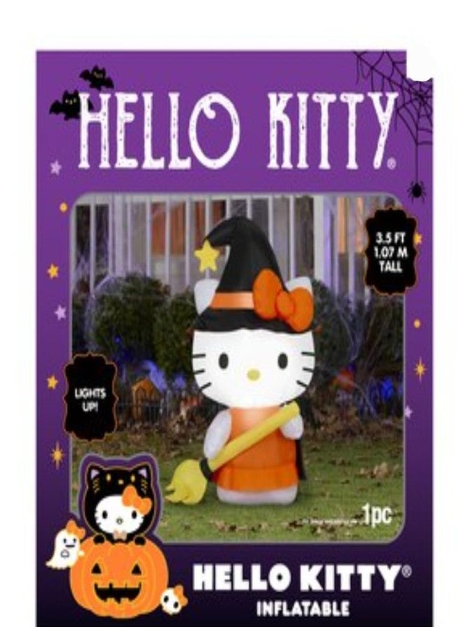 Gemmy Halloween Hello Kitty Witch 3.5ft Yard Inflatable - Seasonal Indoor/Outdoor Decor - Image 2
