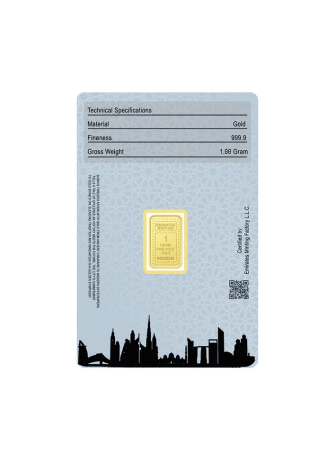 Burj Al Arab Edition | Emirates Minting 1g 24K Gold Bar 999.9 - 1 Grams