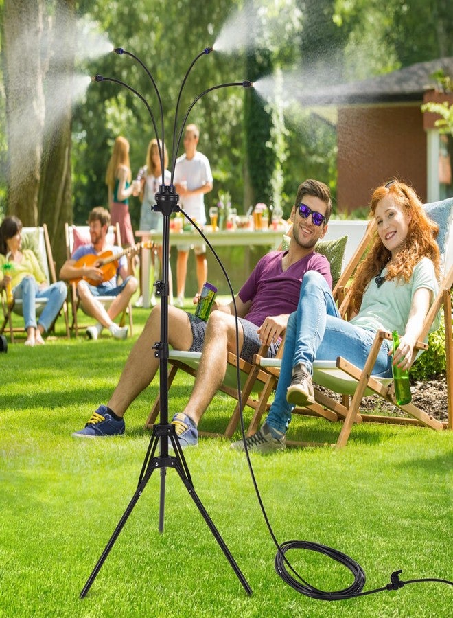 BYIUA Standing Misters for Outside Patio, Adjustable 5.25FT Misting Cooling System with 26.5FT Water Supply Line, Portable Outdoor Mist Hose for Backyard, Garden, Pool, Tanning, BBQ, and Water Playing - Image 4