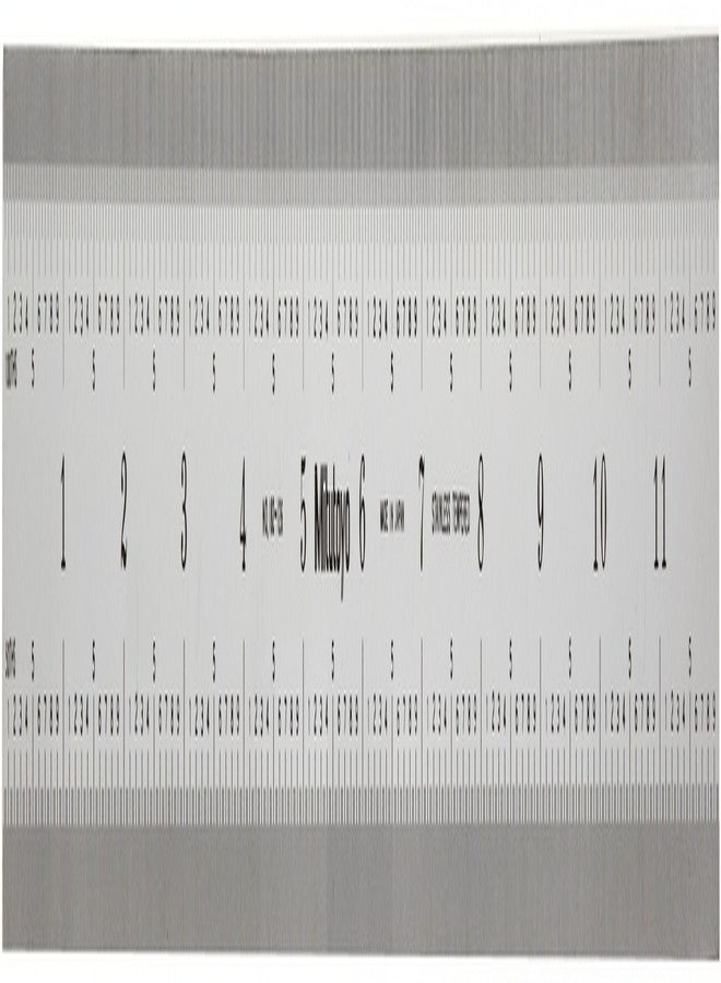 Mitutoyo 182-126, Steel Rule, 12"/300mm ( 1/50, 1/100", 1mm, 0.5mm), 3/64" Thick X 1" Wide, Satin Chrome Finish Tempered Stainless Steel - Image 1