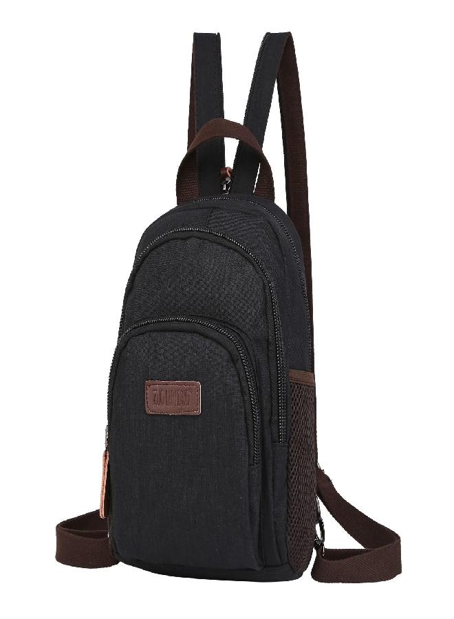 Packism Sling Bag, PACKISM Adjustable Straps Sling Backpack, Multiple Compartment Pockets Crossbody Bags for Women, Multi-purpose Backpack Purse, Black - Image 1