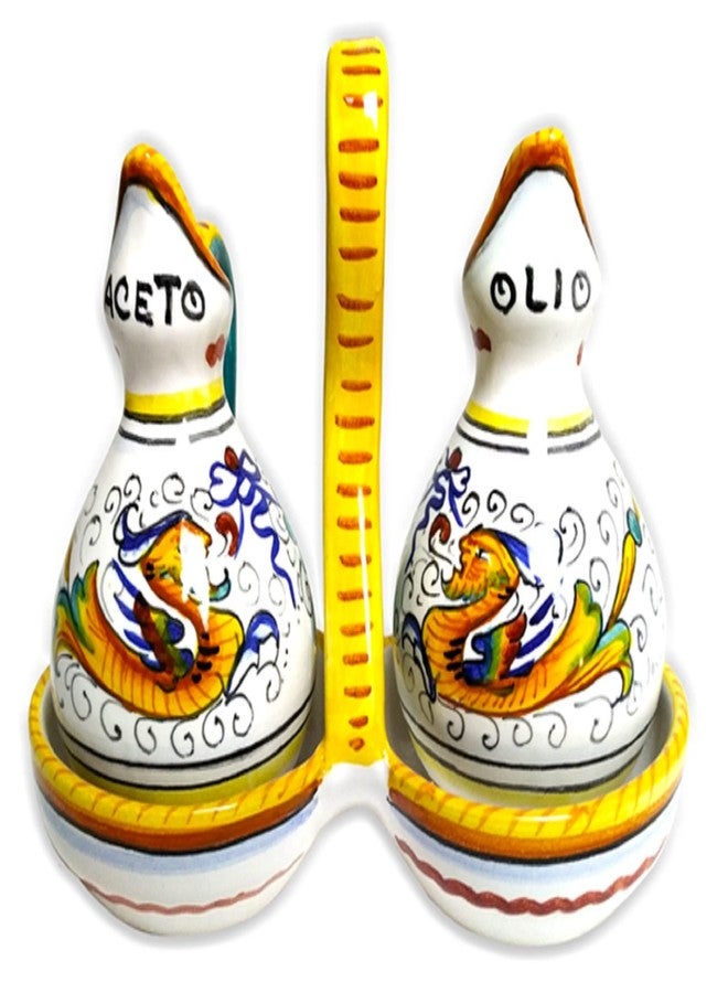 Gute Deruta Italy Raffaellesco Oil & Vinegar Set | 1 Piece 5.5 x 7 x 3.9 Inch | Handcrafted & Handpainted Italian Ceramics | Authentic Pottery Handmade Cruet Kitchen Serving Decor Renaissance Art Home Gift - Image 1