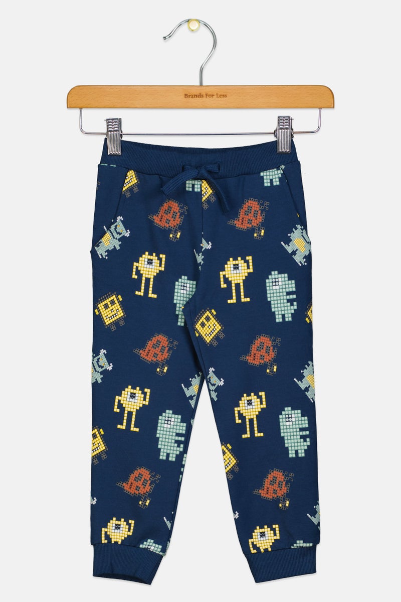 NAME IT Toddlers Boy Graphic Print Jogger Pants, Blue - Image 2