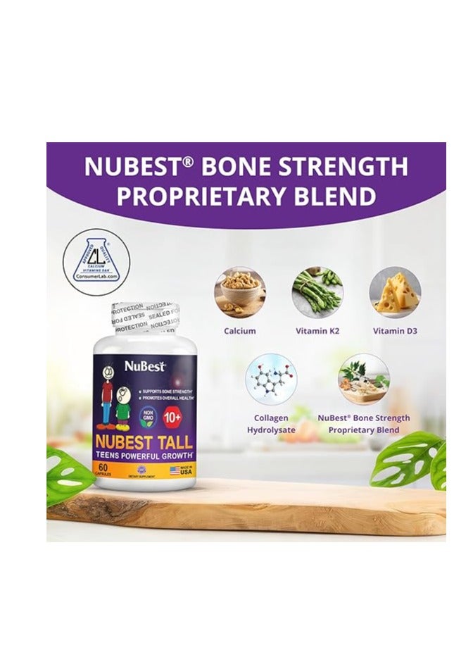 نوبست نوبيست طويل 10+ سنوات – مكمل غذائي لدعم تقوية العظام والمناعة والصحة العامة – يحتوي على كالسيوم، فيتامين D3، فيتامين K2، والفيتامينات المتعددة – 60 كبسولة - Image 3