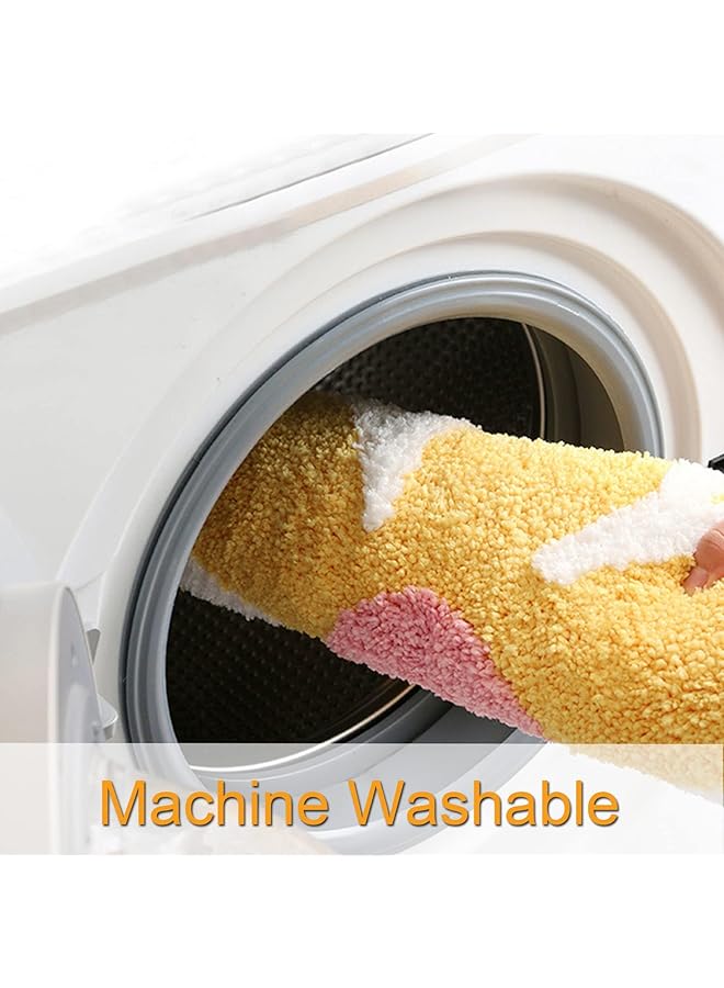 erorex Bathroom Rug 60X60Cm Ultra Soft And Absorbent Flower Bath Rug Cute Flower Shaped Bathroom Rugs Machine Washable Bathroom Mats Floor Mat Bathroom For Bedroom Shower Living Room Pink - Image 5