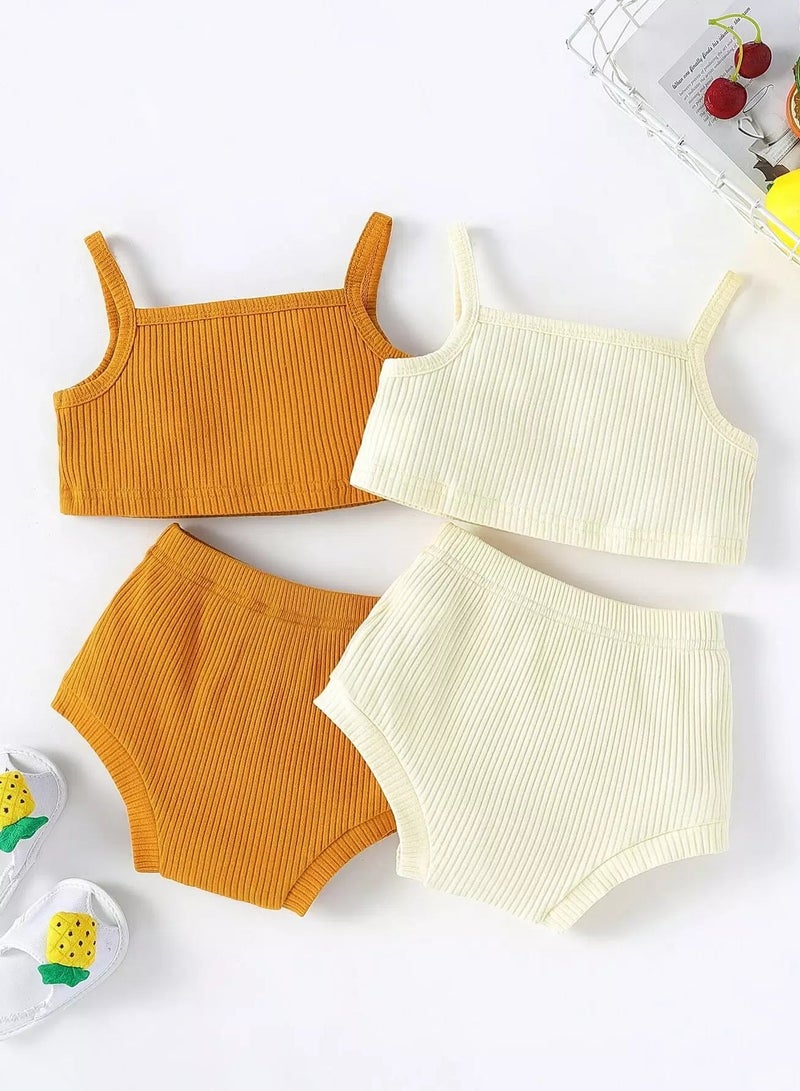 Baby Rib-knit Cami 2pcs Top & 2pcs Shorts - Image 2