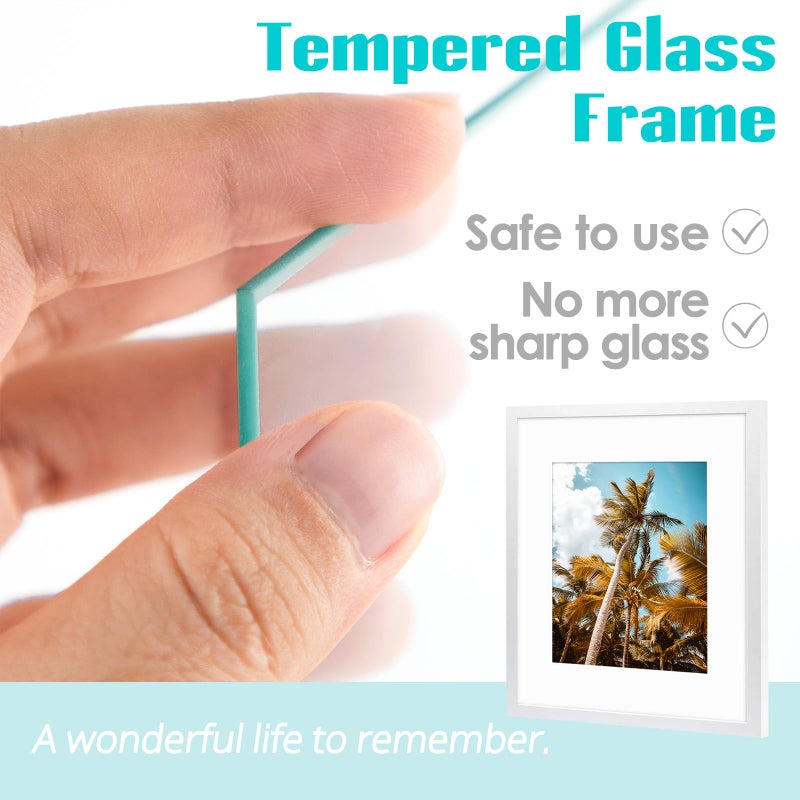 Frametory, 16x20 Picture Frame - Made to Display 11x14 Photo with Mat - Wide Molding - Built in Hanging Features - Preinstalled Wall Mounting Hardware (White, 1 Pack) - Image 3