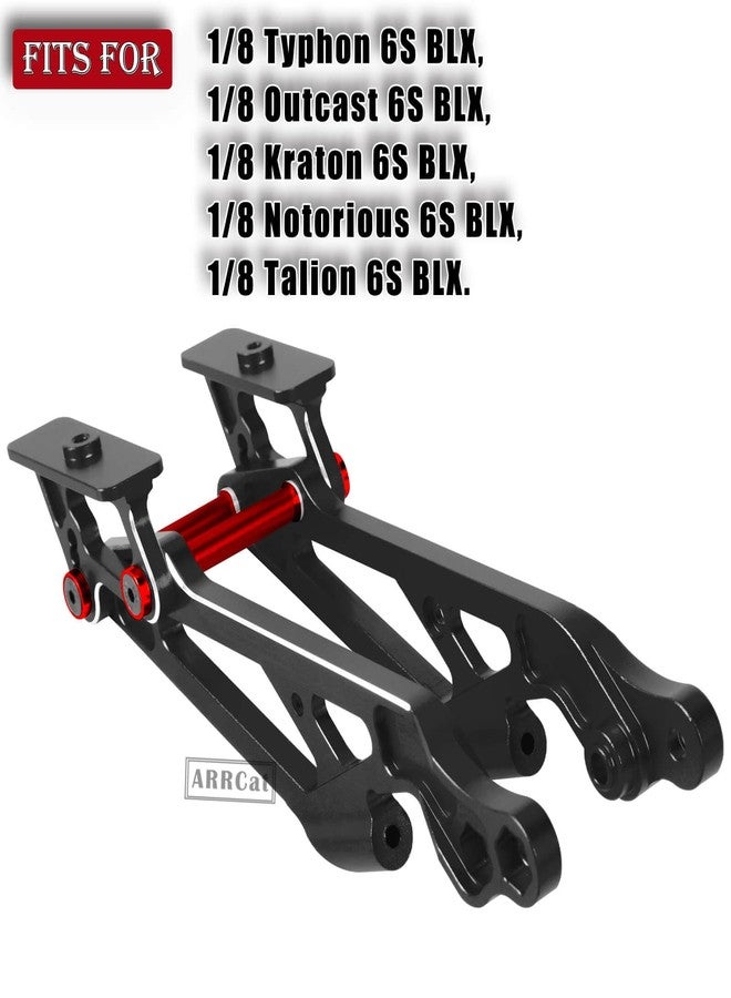 ARRCat Aluminum Wing Mount Upgrades Part for 1/8 Typhon, Outcast, Kraton, Notorious, Talion 6S BLX, ARRCat Hops Up Upgrades Part, Replace AR320347 (Black Red) - Image 2