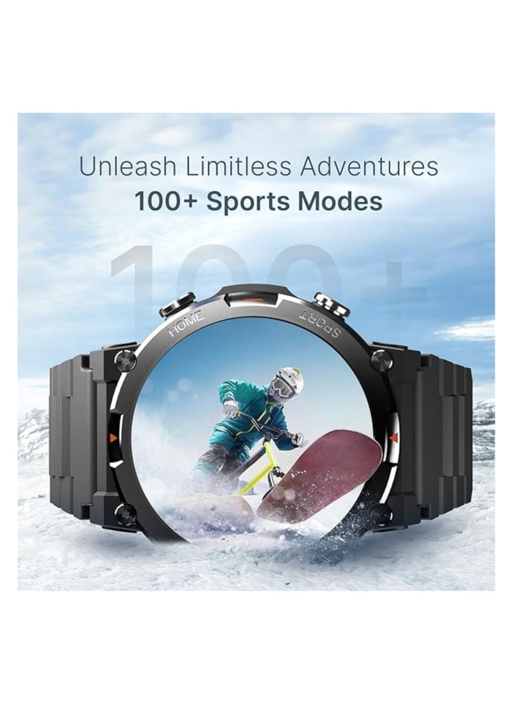 Crossbeats CrossBeats Everest 2.0 Smart Watch for Men 1.43" True AMOLED, Always ON Display Bluetooth Calling Rugged Outdoor with Flash Light Upto 15 Days Battery Life Smartwatch 100+ Sports Mode (Black)  - Image 3