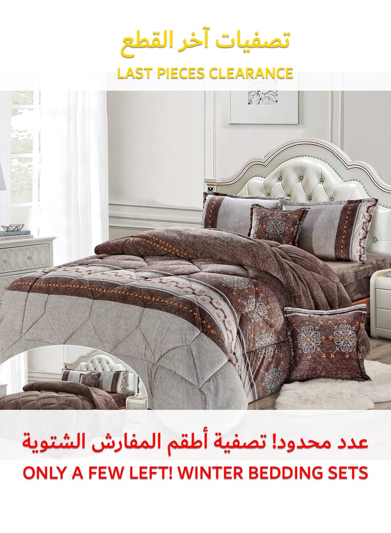 Sleep night Winter 4Pcs Comforter Set Single Size 160x210cm Floral Bedding Sets Multicolor - Image 1