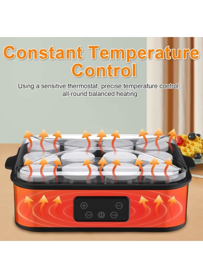 YQLIFE Yogurt Maker - 2160ml Digital Yogurt Maker Machine with 12 Jars Adjustable Temperature 48H Time Control for Fresh Homemade Yogurt Dessert, Led Display Multi-Function Electric Yogurt Machine - Image 4