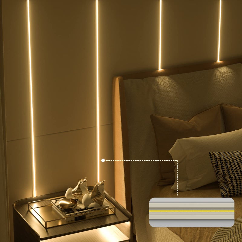 PAUTIX 5mm COB LED Strip Light 16.4ft/5m 2700K Warm White 504 LEDs/m,5000lm CRI90+ Super Bright DC24V Flexible LED Tape for Cabinet Home DIY Lighting Projects(Power Supply Not Included) - Image 5