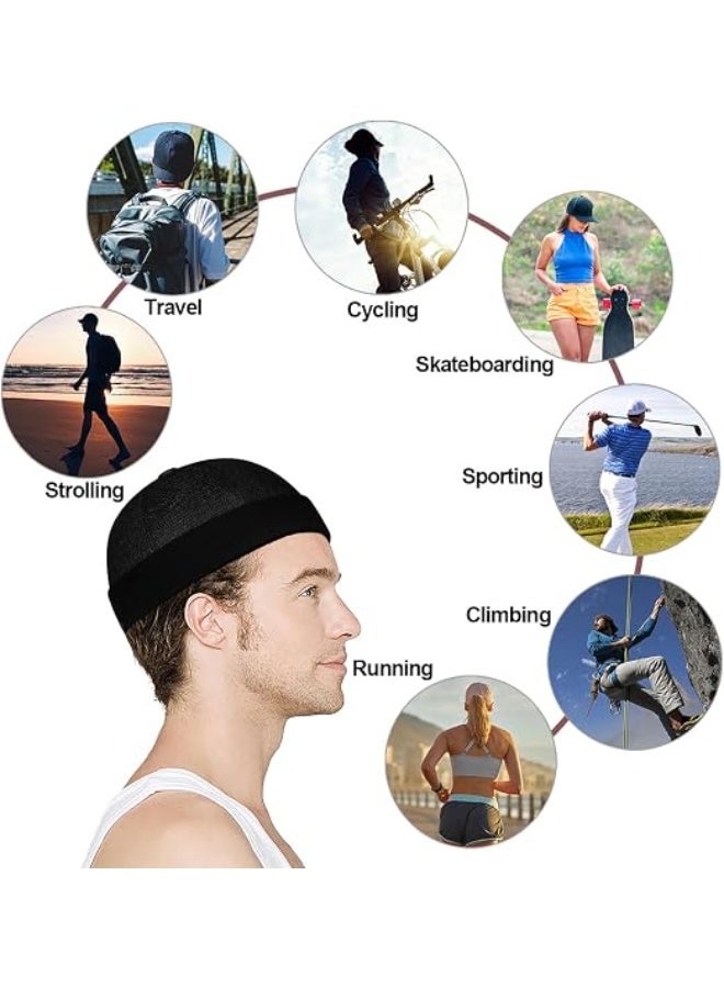 Docker Cap Adjustable Sailor Hat UV Protection Docker Hat Summer Harbour Hat Fishing Hat Unisex Mesh Brimless Rolled Cuff Harbour Beanie Hat - Image 4