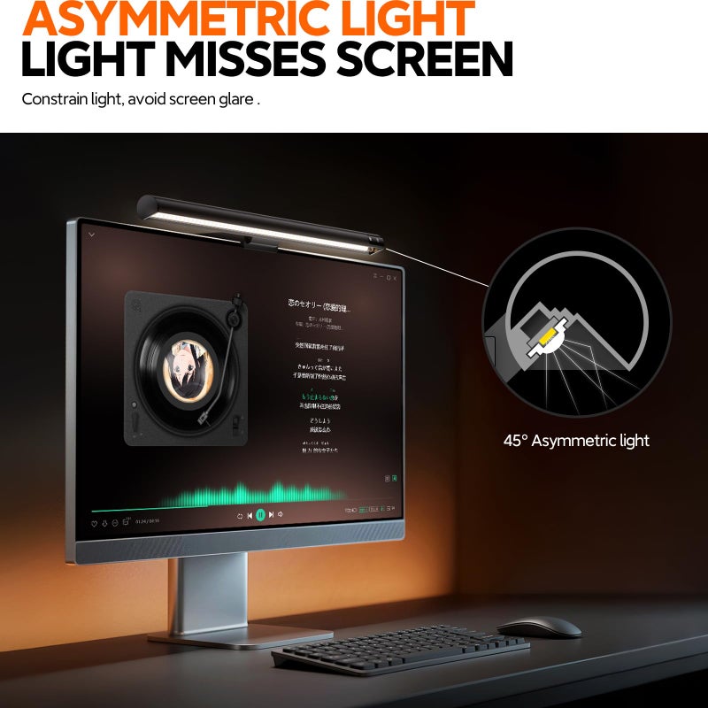 LYMAX Computer Monitor Light Bar with Remote: PC Monitor LED Bar Eye Caring Monitor Led Lights Adjustable Monitor Led Lights Desk Lamp for Home Office Gaming - Image 3