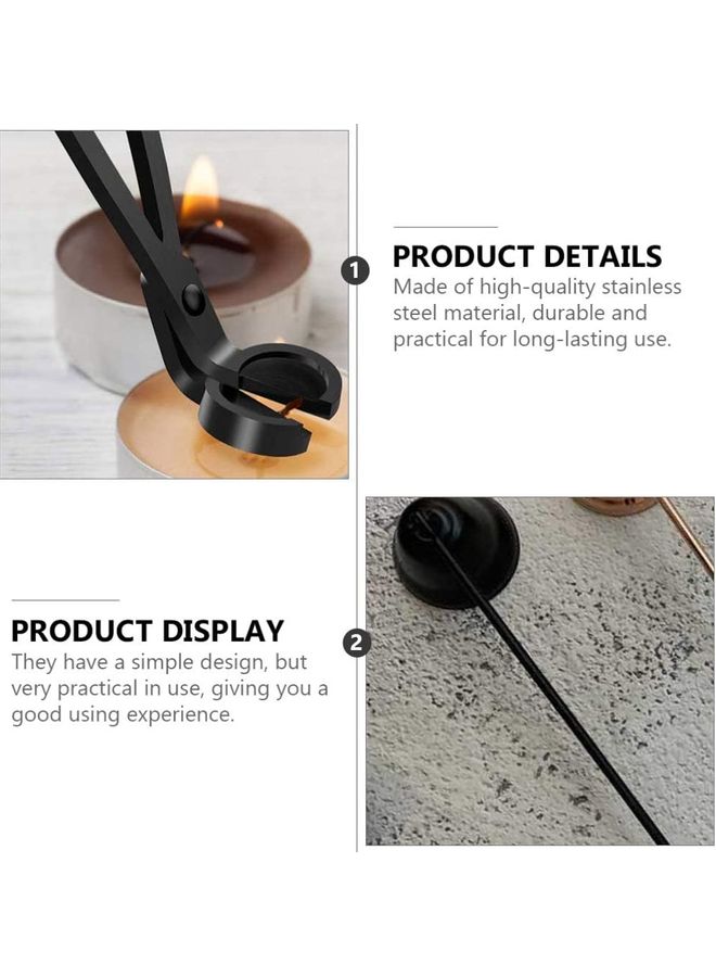 NIBEMINENT Wick Trimmer Candle Accessory Set Black - Image 2