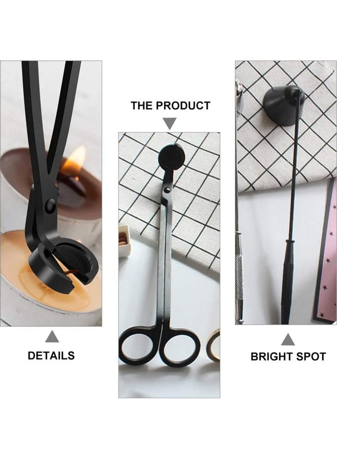 NIBEMINENT Wick Trimmer Candle Accessory Set Black - Image 4
