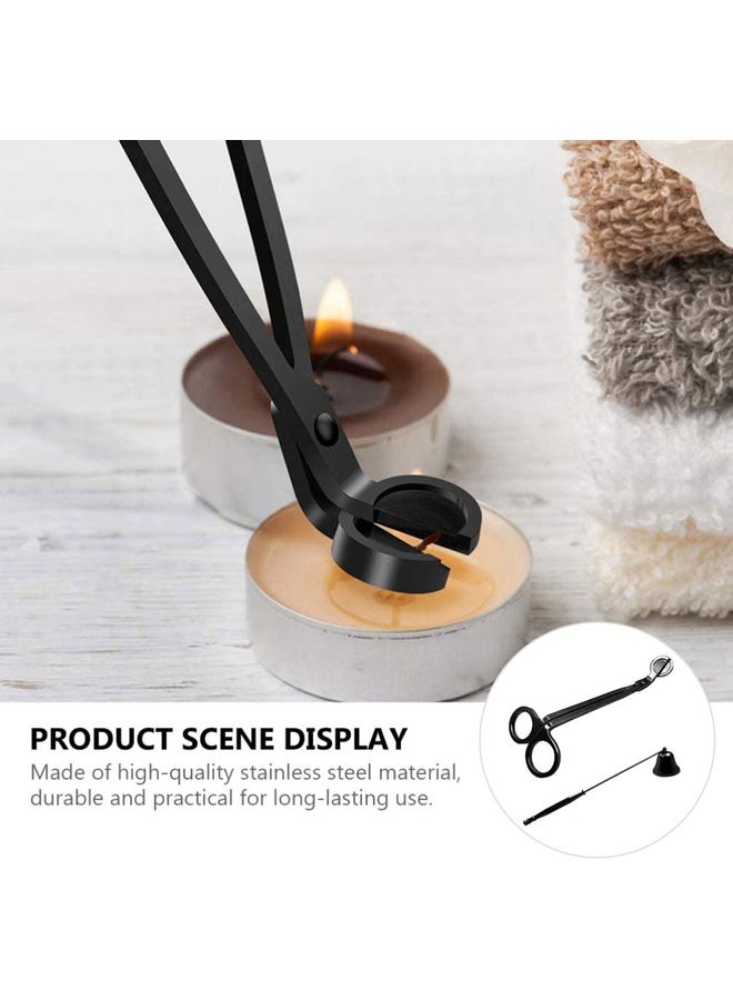 NIBEMINENT Wick Trimmer Candle Accessory Set Black - Image 3