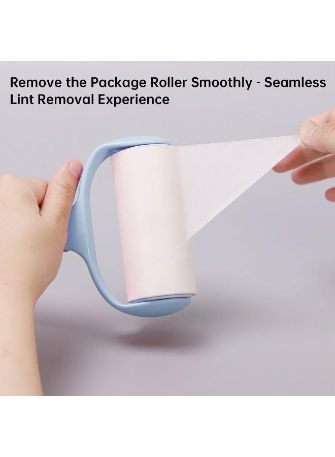 Meetion Lint Roller Remover Set, Ultra-Sticky Dog/Cat Hair Removal Tool with 360 Sheets (9 Refills + 1 Handle), Fluff Brush for Clothing, Carpets, Car Seats, and Dust Removal (Blue)  - Image 5