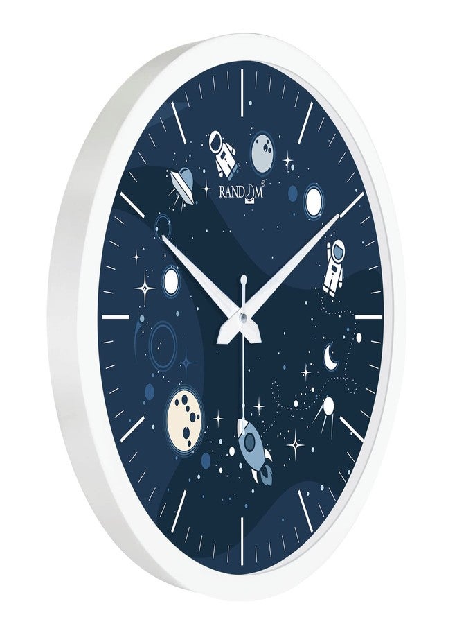 راندم ساعات حائط بلاستيكية وزجاجية مزخرفة عشوائية مقاس 12 بوصة للمنزل، غرفة المعيشة، الردهة، المطبخ، ساعة حائط أنيقة تناظرية بلاستيكية - Image 3