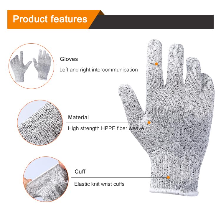 Volo VOLO Cut Resistant Gloves, High Performance Level 5 Protection, Food Grade Kitchen Glove for Hand Safety, Industrial Safety, Cooking, Safety For Yard Work (Free Size)(Spandex;Polyethylene, pack of)  - Image 3