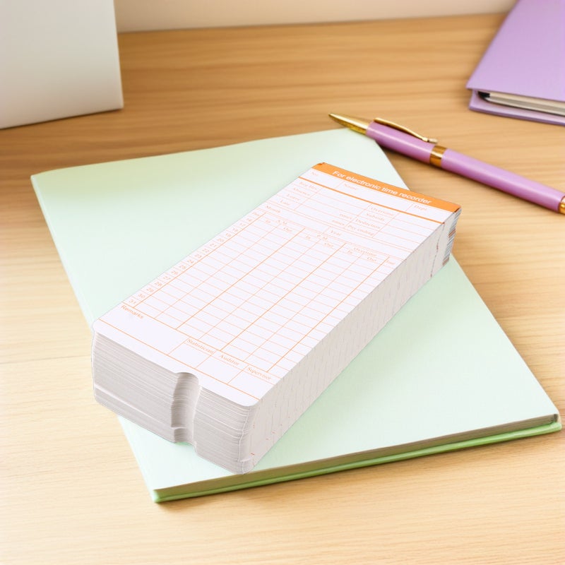 200 Sheets Attendance Paper Cards Time Clock Cards Attendance Payroll Recorders - Image 4