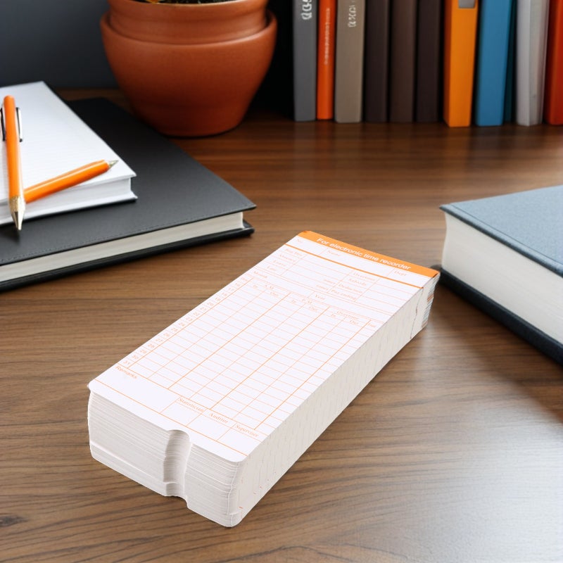 200 Sheets Attendance Paper Cards Time Clock Cards Attendance Payroll Recorders - Image 2