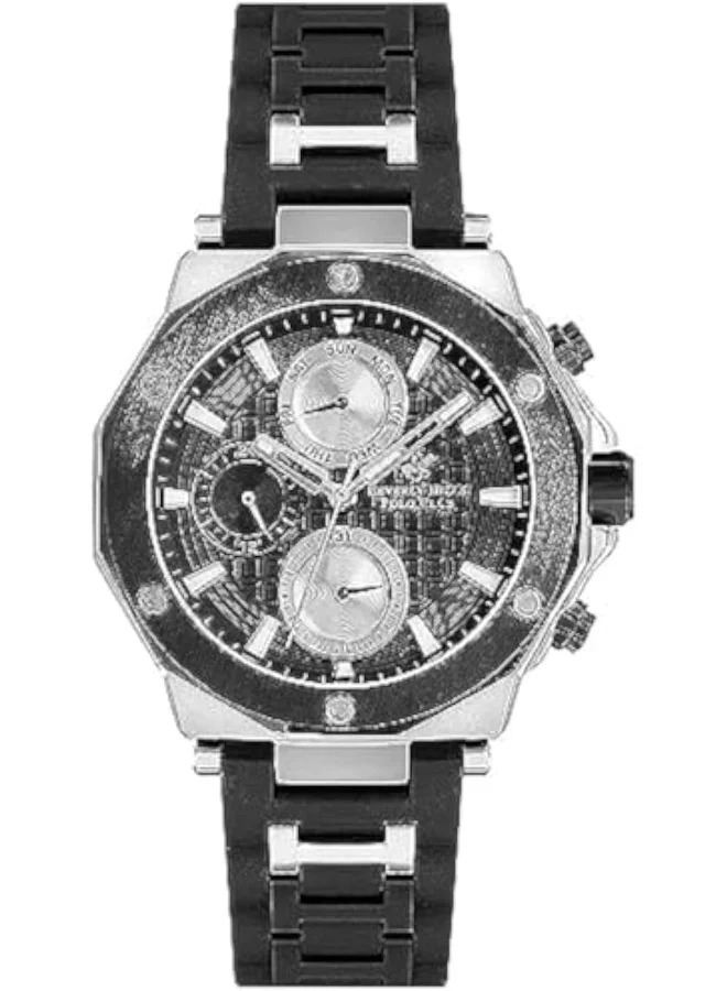 بيفرلي هيلز بولو كلوب Men's Quartz Movement Watch, Chronograph Display and Silicone Strap - BP3152X.351, Black