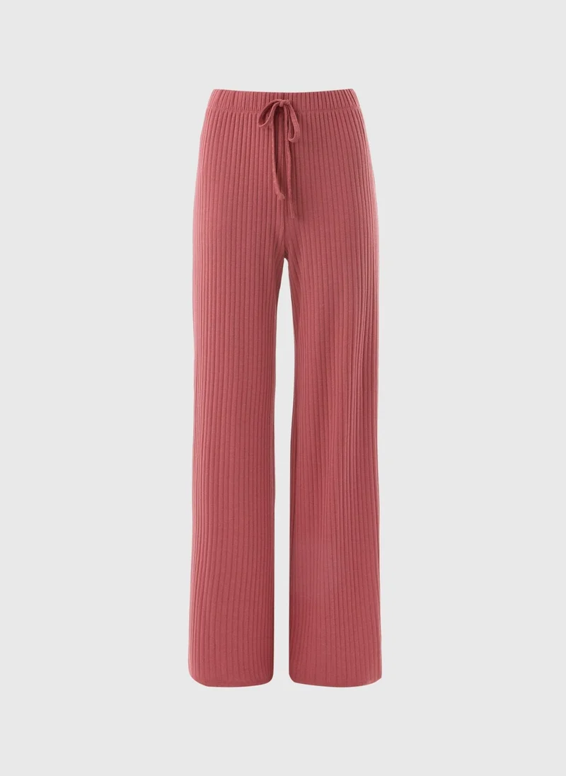 Matalan Pink Co-Ord Ribbed Wide Leg Trousers