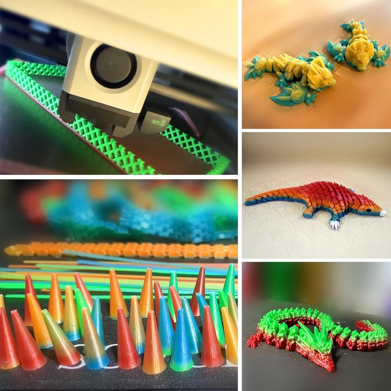 Geeetech Rainbow PLA Filament 1.75mm, 3D Printer Multicolor Filament, Color Changing Filament 1kg (2.2lbs) 1 Spool, Dimensional Accuracy +/- 0.02 mm - Image 2