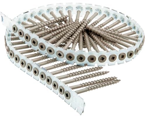 Senco Duraspin Screw Number 8 by 212Inch All Purpose Exterior Wood Collated Screw 800 per Box 08D250W