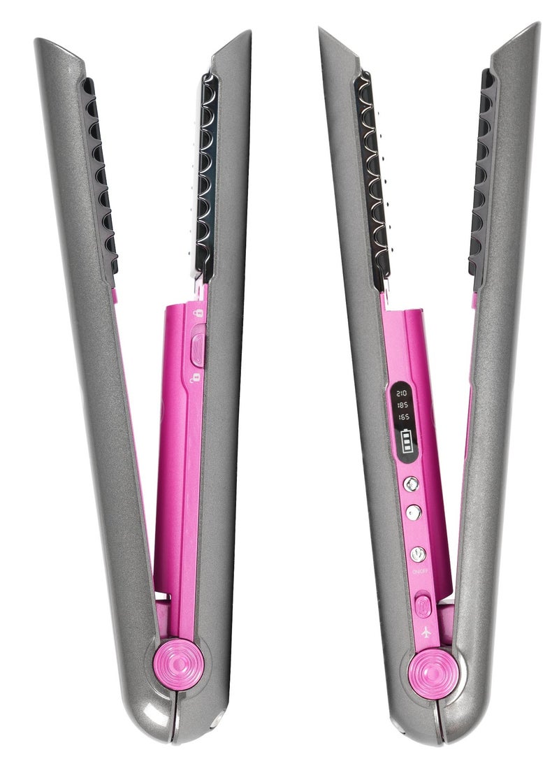 AFRA Hair Straightener, Cordless, Rechargeable, Floating Plates, 3 Temperature Settings, Ergonomic, Lockable Handle, Compact Design.AF-4000HSGY, 2 year warranty.