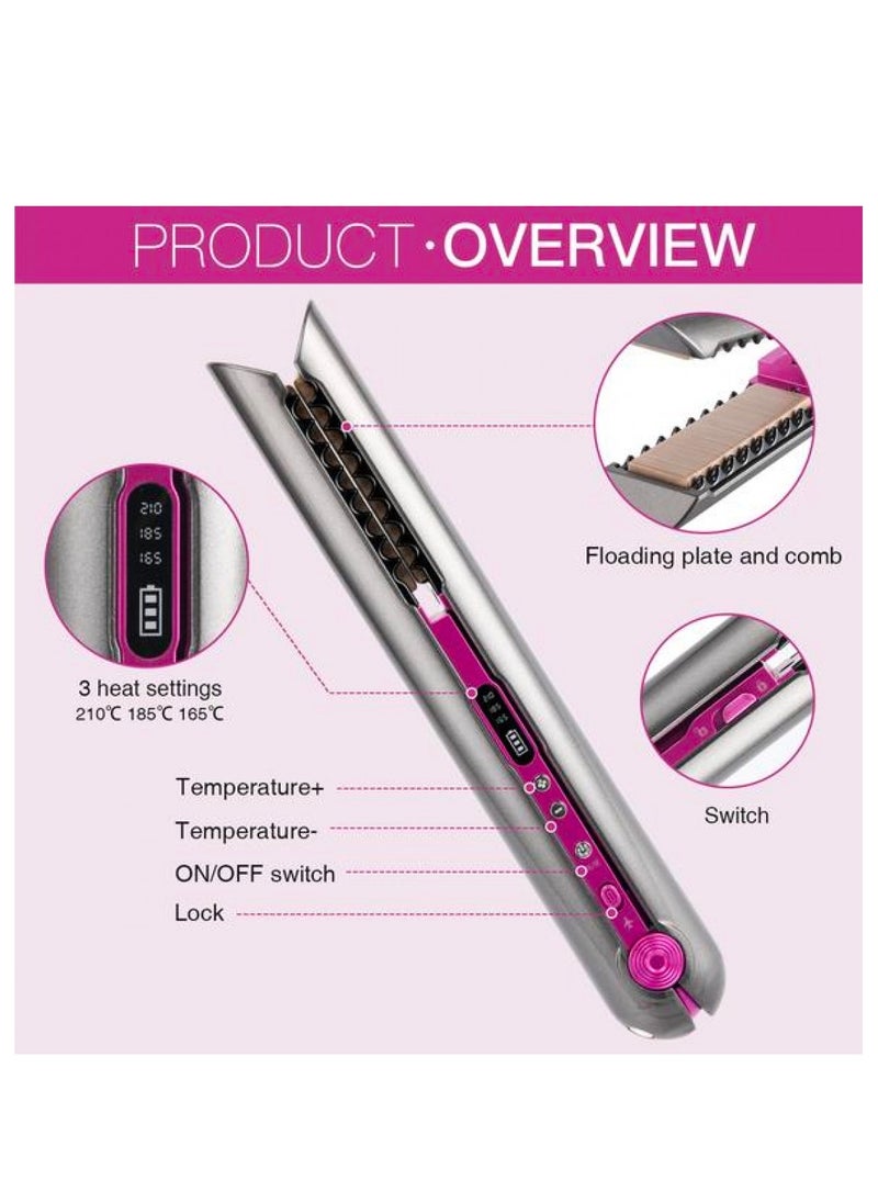 AFRA Hair Straightener, Cordless, Rechargeable, Floating Plates, 3 Temperature Settings, Ergonomic, Lockable Handle, Compact Design.AF-4000HSGY, 2 year warranty.