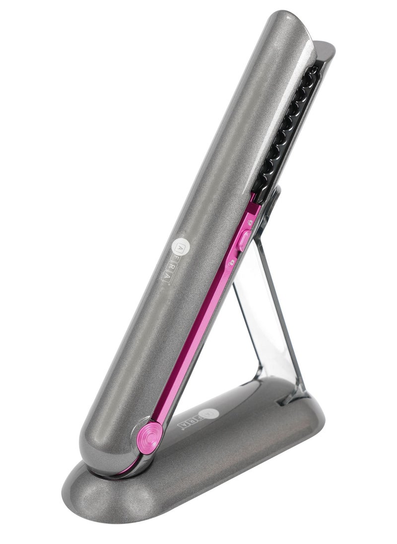 AFRA Hair Straightener, Cordless, Rechargeable, Floating Plates, 3 Temperature Settings, Ergonomic, Lockable Handle, Compact Design.AF-4000HSGY, 2 year warranty.