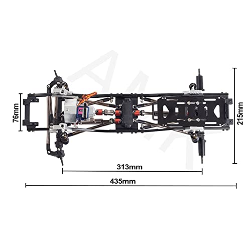 AMK Chassis Frame Set Wheelbase 313mm with 2 Speed Transmission Reversed Front Axle for 110 RC Crawler Axial SCX10 II 90046 EX86100 - Image 5