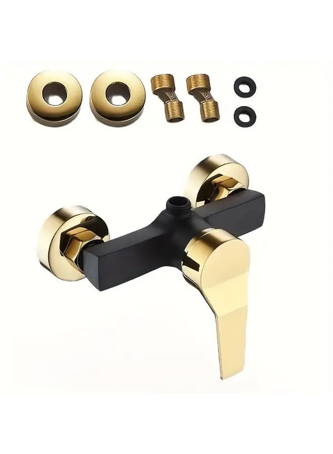 Black Golden Modern Metal Shower System Adjustable Diverter Wall Mounted No Electricity Needed Durable Home Spa - Image 2