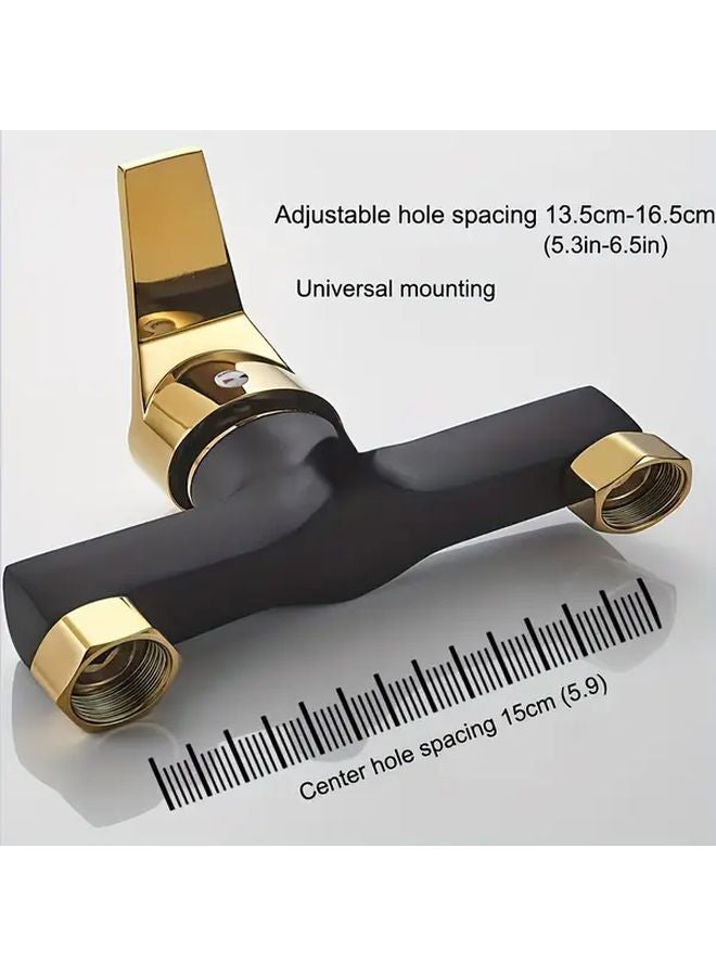 Black Golden Modern Metal Shower System Adjustable Diverter Wall Mounted No Electricity Needed Durable Home Spa - Image 5