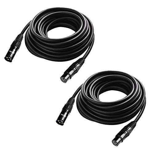 JLPOW 25 ft Flexible DMX Cable, JLPOW Gold-Plated 3 Pin Signal XLR Male to Female DMX Cable Wire, Best for DJ Stage Lighting Moving Head Lights Par Light (2 Pack) - Image 1