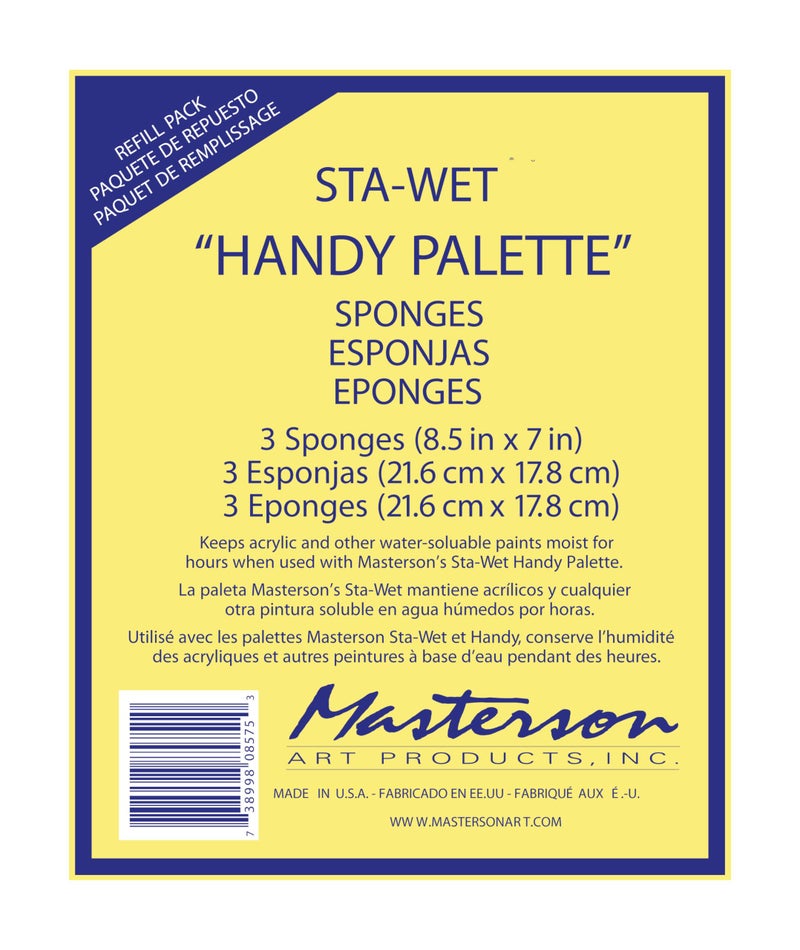 Masterson Sta-Wet Handy Palette Sponge Refill 3 Pack - Image 1