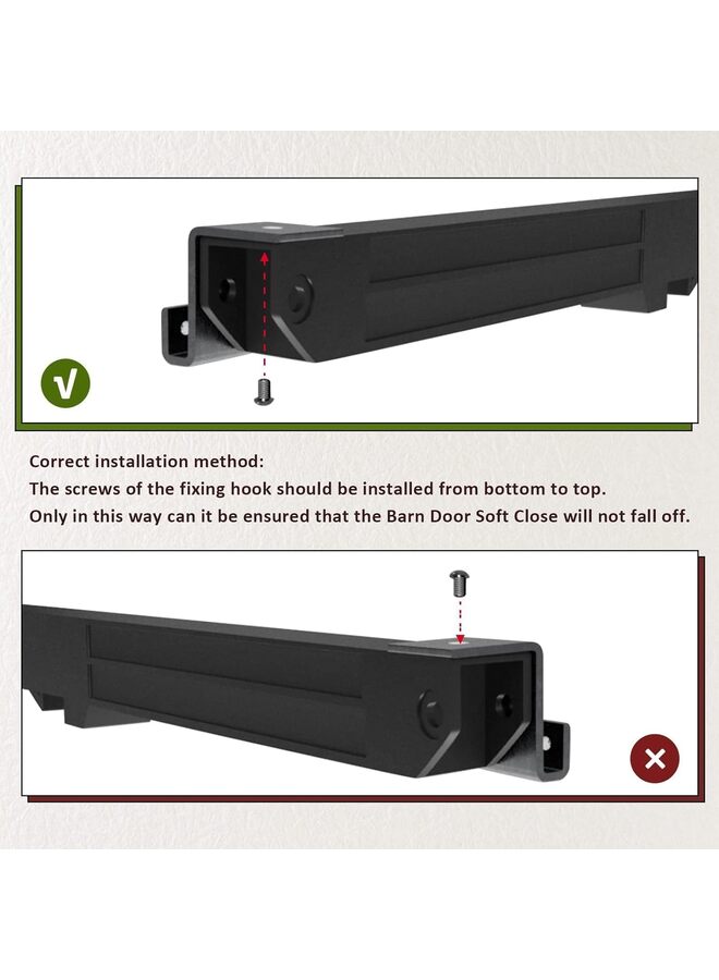2PCS Lightweight Barn Door Soft Close Mechanism Spring Buffer Damper - Upgraded Hole-Free Version for 33-77 Pounds - Adjustable Stoppers (Size: A) - Image 3