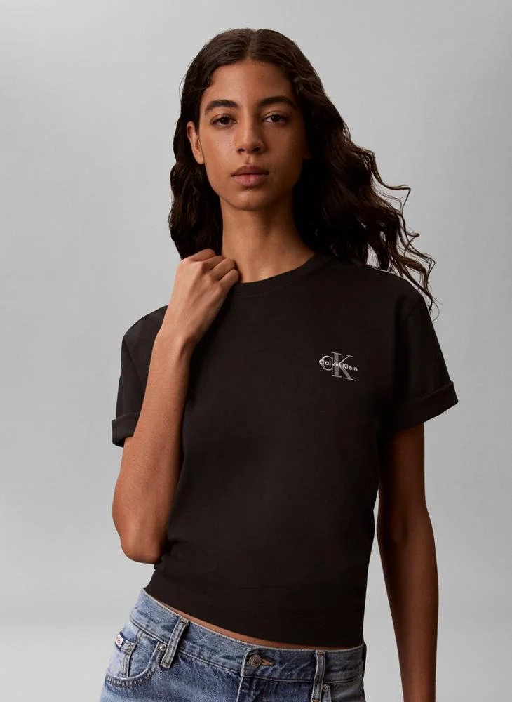 Boxy Monologo Crew Neck T-Shirt