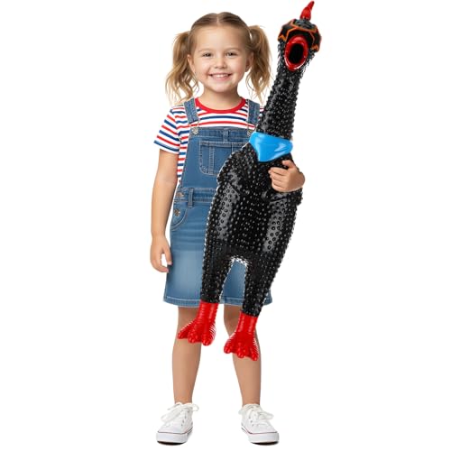 Arrowbash 236 Inch Giant Screaming Chicken Large Screaming Chicken Squeeze Crazy Noise Shrilling Shrieking Squawking Chickens Noisemaker Novelty Gadget for Novelty Gag GiftBlack - Image 1