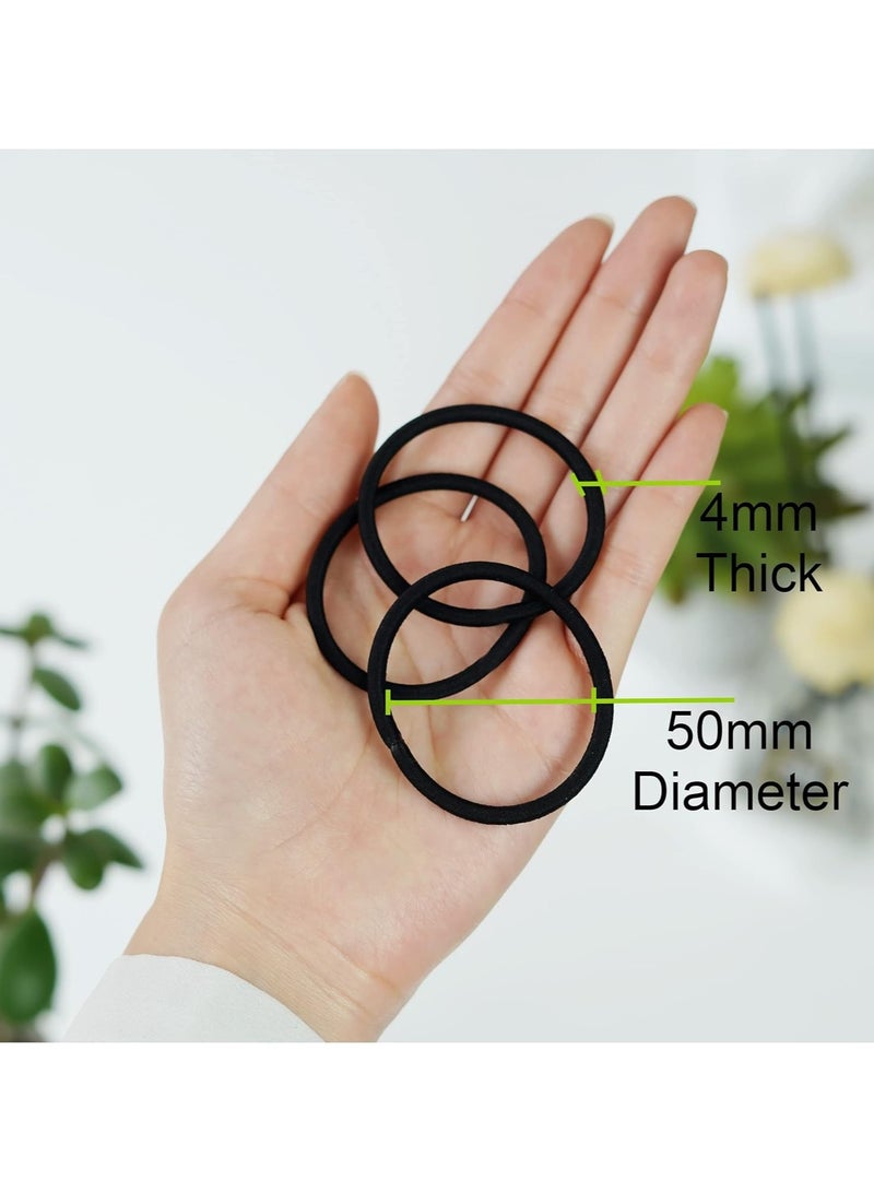 STAR BEJA 4mm Thick Elastic Bobbles No Damage 40pc Black Ties Elastics Tie Ponytail Holders For Women and girls - Image 4