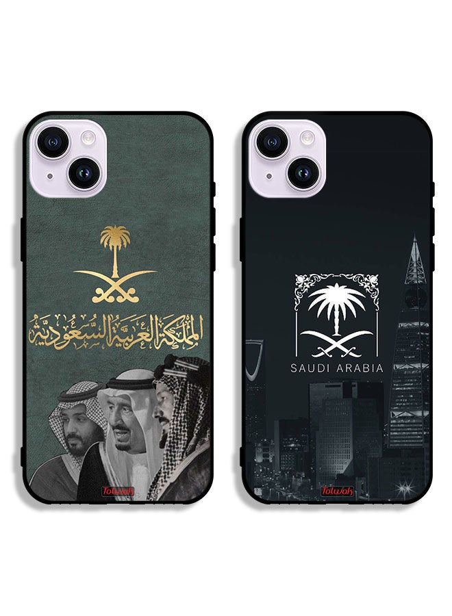 Tolwak Two Cases For Apple iPhone 14 Plus Protective Covers Saudi Arabia King Salman and Abdul Aziz and Mohammed - Image 1