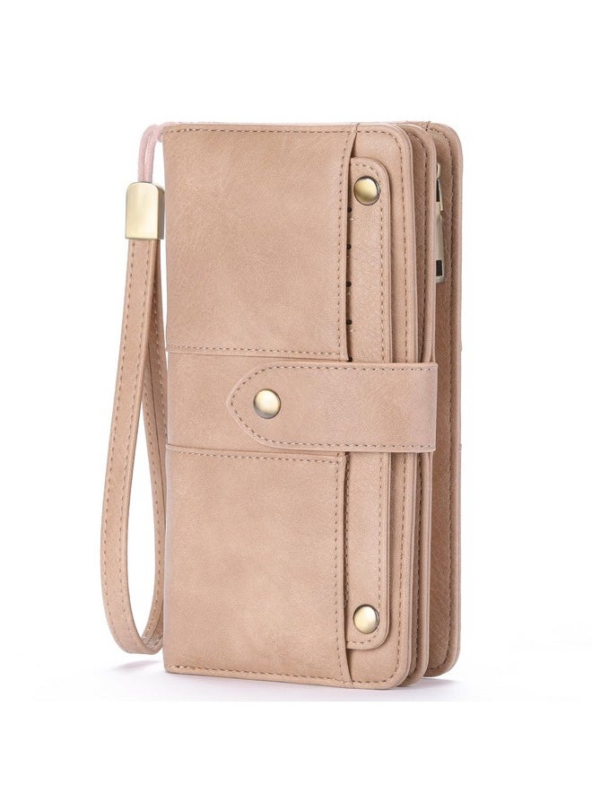 FALAN MULE - Womens Genuine Leather Wallet Large Capacity Bifold Rfid Blocking Card Holder With Zipper Coin Pocket - Image 1