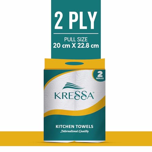 Kressa 2 Ply Paper Towel | Kitchen Tissue | Towel Paper Roll | 4 Rolls 60 Pulls Per Roll Total 240 Pulls Made of Natural Virgin Pulp - Image 2