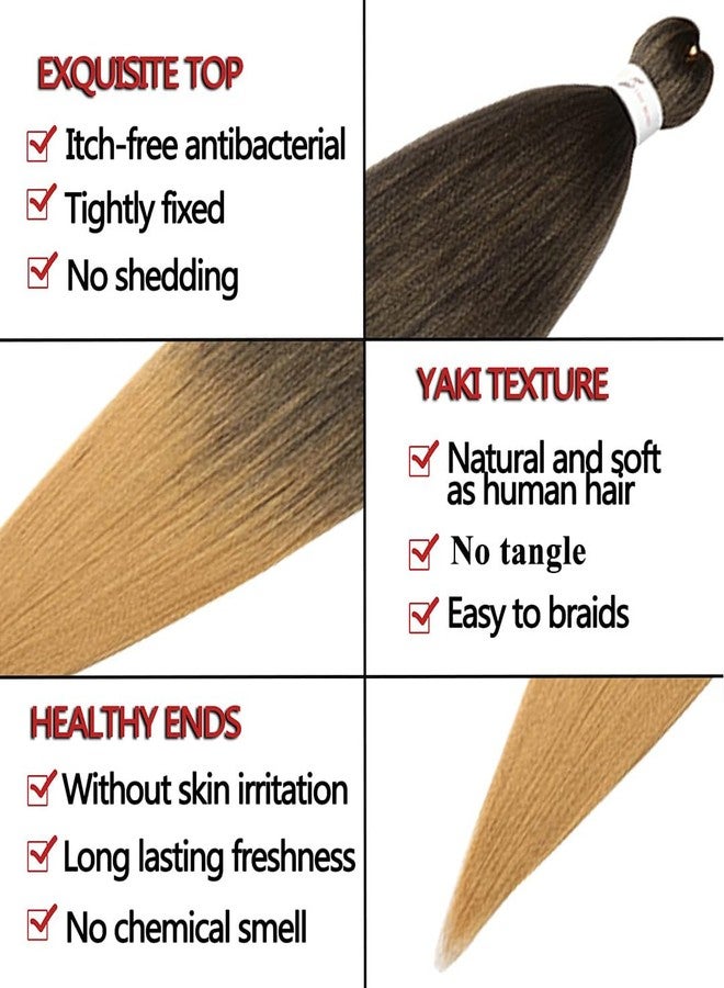 ShowCoco Pre-stretched Braiding Hair Extension Professional Crochet Braiding Hair 32 Inch 8 Packs Hot Water Setting Perm Yaki Synthetic Hair for Twist Braids (32inch,#1B/27) - Image 3