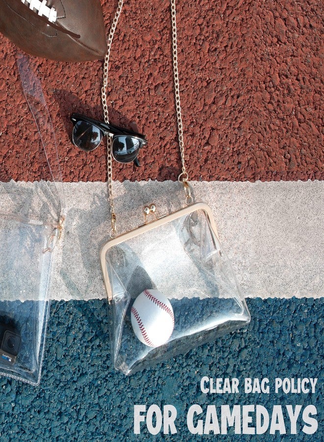 HOXIS Clear Transparent PVC Kiss Lock Chain Cross Body Bag Womens Clutch - Image 3