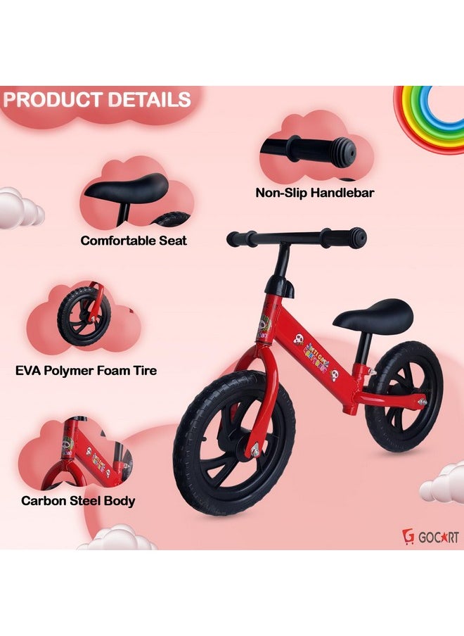 GOCART WITH G LOGO - GOCART WITH G LOGO Lightweight Pedal Free Adjustable Seat Kids Balance Bicycle For Girls And Boys (Red, Black Mag Wheel), Rigid - Image 1